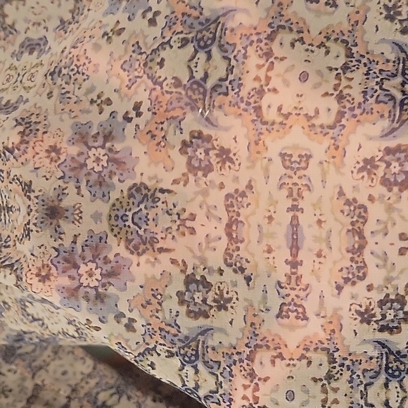 Cabi Women's Sheer Drawstring Floral Boho Blouse Size Extra Small - Picture 6 of 9